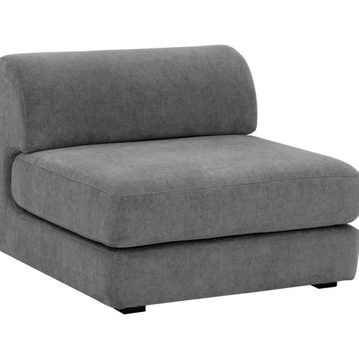 Sunpan Harmony Modular Armless Chair in Danny Dark Grey