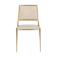 Sunpan Odilia Stackable Dining Chair Bravo Cream / Bravo Portabella - Set of Two