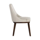 Sunpan Jody Dining Chair in Alpine Grey / Linea Light Grey / Missouri Mahogany Leather - Set of Two