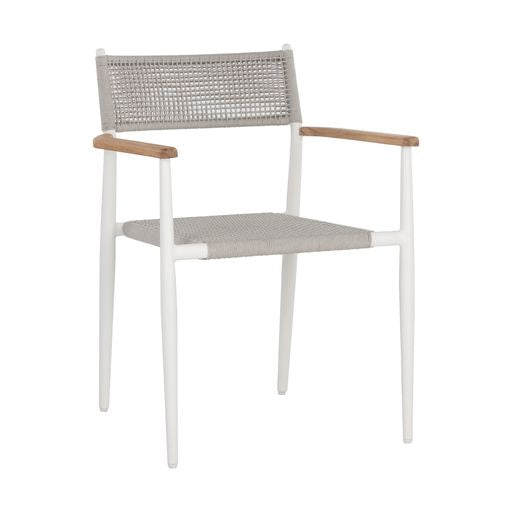 Sunpan Kona Stackable Dining Armchair Dark Grey / White - Set of Two