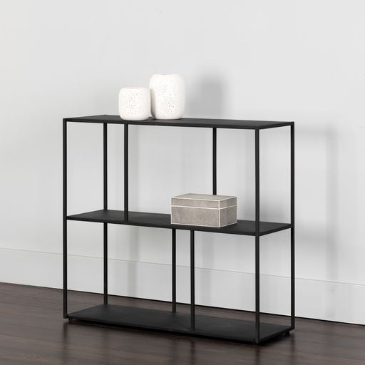 Sunpan Eiffel Low Bookcase - Black in Small / Medium / Large