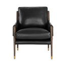 Sunpan Mauti Lounge Chair Dark Brown - Cortina Black Leather / Cortina Ink Leather
