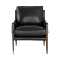Sunpan Mauti Lounge Chair Dark Brown - Cortina Black Leather / Cortina Ink Leather