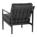 Sunpan Gilmore Lounge Chair  Black - Black Leather / Walnut - Vienna Cream