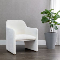 Sunpan Doreen Lounge Chair in Lux Brass - Diamond Mummy / Rubino White / Lux Moon Dust - Diamond Ocher