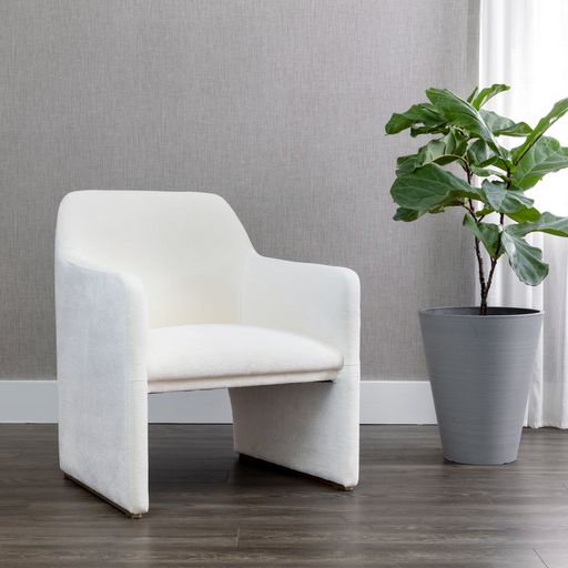 Sunpan Doreen Lounge Chair in Lux Brass - Diamond Mummy / Rubino White / Lux Moon Dust - Diamond Ocher