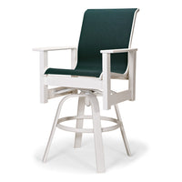 Telescope Casual Leeward Marine Grade Polymer Sling Bar Height Swivel Arm Chair