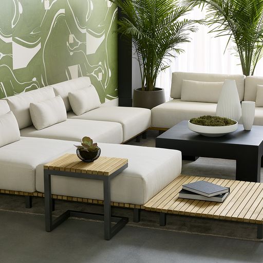 Sunpan Geneve Modular Armless Chair in Palazzo Cream