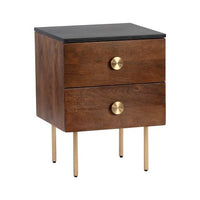 Sunpan Keely Nightstand Black Marble - Cafe