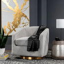 Sunpan Hazel Swivel Lounge Chair in Gold - Belfast Heather Grey / Black Sky / Blush Sky / Burgundy Sky / Deep Green Sky / Navy Blue Sky / Dark-Bronze Gold Sky