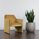 Sunpan Doreen Lounge Chair in Lux Brass - Diamond Mummy / Rubino White / Lux Moon Dust - Diamond Ocher