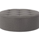 Sunpan Nilda Ottoman Camel / Vintage Charcoal Leather