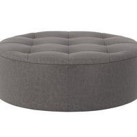 Sunpan Nilda Ottoman Camel / Vintage Charcoal Leather