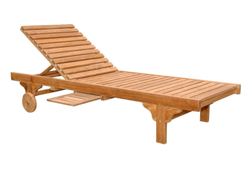 Anderson Teak Capri Sun Lounger Adjusted Back & Side Tray