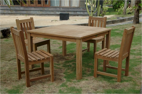 Anderson Teak Windsor 47" Square Table and Classic Dining Side Chair