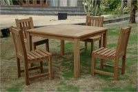 Anderson Teak Windsor 47" Square Table and Classic Dining Side Chair