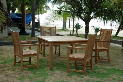 Anderson Teak Windsor 47" Square Table and Chicago Armchair