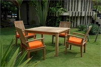 Anderson Teak Windsor 47" Square Table and Brianna Dining Armchair