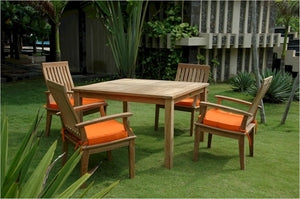 Anderson Teak Windsor 47" Square Table and Brianna Dining Armchair