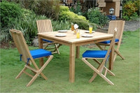 Anderson Teak 5 Piece Windsor 47 Square Teak Patio Dining Set