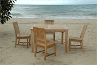Anderson Teak 5 Piece Windsor 47" Square Table and Rialto Dining Armchair Set