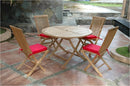 Anderson Teak Bahama 47" Round Folding Table and Classic Folding Chair