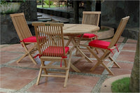 Anderson Teak Bahama 47" Round Folding Table and Classic Folding Chair
