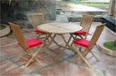 Anderson Teak Bahama 47" Round Folding Table and Classic Folding Chair