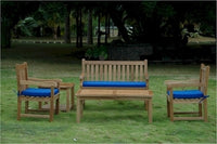 Anderson Teak Classic 2-Seater Bench with Dining Armchair and Rect. Coffee Table and Side Table
