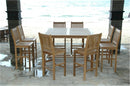 Anderson Teak Windsor 59" Square Bar Table and Avalon Bar Chair