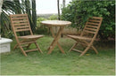 Anderson Teak Bahama 27" Bistro Round Folding Table and 2 Andrew Folding Chair