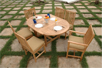 Anderson Teak 67" Oval Extension Table with Wilshire Dining Armchair and Wilshire Dining Chair
