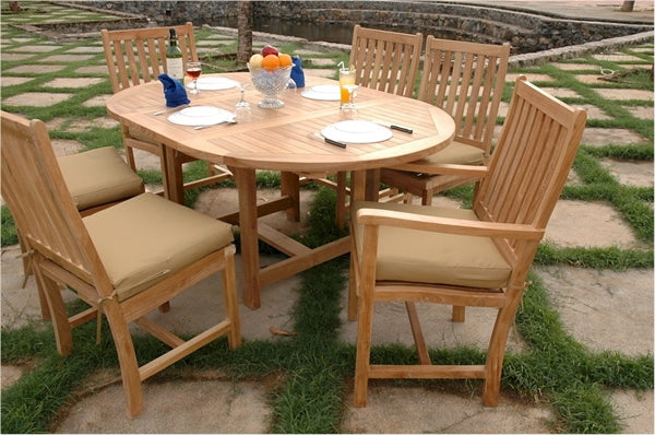 Anderson Teak 67" Oval Extension Table with Wilshire Dining Armchair and Wilshire Dining Chair
