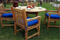 Anderson Teak Tosca 47" Round Table and 4 Classic Dining Armchair