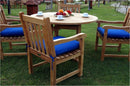 Anderson Teak Tosca 47" Round Table and 4 Classic Dining Armchair