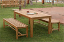 Anderson Teak Bahama Rectangular Dining Table and Hampton Backless Bench