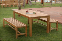 Anderson Teak Bahama Rectangular Dining Table and Hampton Backless Bench