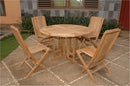 Anderson Teak 47" Round Butterfly Folding Table and Comfort Folding Chair