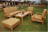 Anderson Teak Brianna Armchair with Sofa and Rectangular Coffee Table and Ottoman