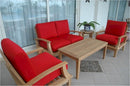 Anderson Teak Brianna Armchair with Loveseat and Rectangular Coffee Table and 20" Round Side Table
