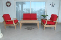 Anderson Teak Brianna Armchair with Loveseat and Rectangular Coffee Table and 20" Round Side Table