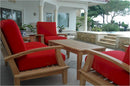 Anderson Teak Brianna Armchair with Loveseat and Rectangular Coffee Table and 20" Round Side Table