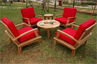 Anderson Teak Brianna Deep Seating Armchair with 35" Round Coffee Table and 20" Round Side Table
