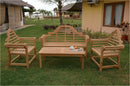 Anderson Teak Marlborough Bench with 2 Marlborough Armchair and Rectangular Coffee Table