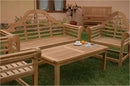 Anderson Teak Marlborough Bench with 2 Marlborough Armchair and Rectangular Coffee Table