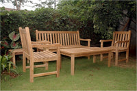 Anderson Teak Classic Bench with 2 Dining Armchair and Rectangular Coffee Table