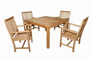Anderson Teak Windsor 47" Square Table and 4 Wilshire Dining Armchair