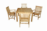 Anderson Teak Windsor 47" Square Table and 4 Wilshire Dining Armchair
