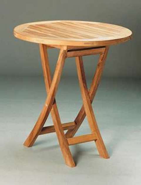 Anderson Teak Bahama 27-inch Round Bistro Folding Table