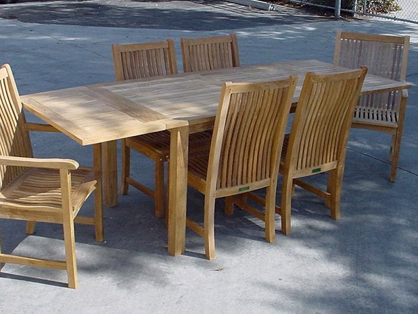 Anderson Teak Bahama 95" Rectangular Table with Double Leaf Extensions